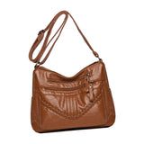 Maxbell Fashion PU Leather Shoulder Bag Travel Bag Shopping Bag Adjustable Vacation Brown