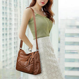 Maxbell Fashion PU Leather Shoulder Bag Travel Bag Shopping Bag Adjustable Vacation Brown