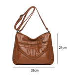 Maxbell Fashion PU Leather Shoulder Bag Travel Bag Shopping Bag Adjustable Vacation Brown
