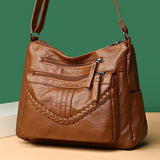 Maxbell Fashion PU Leather Shoulder Bag Travel Bag Shopping Bag Adjustable Vacation Brown