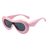 Maxbell Oversized Thick Frame Sunglasses Sun Glasses Eyewear Trendy Women Ladies Pink