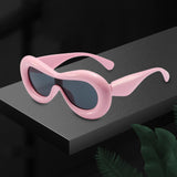 Maxbell Oversized Thick Frame Sunglasses Sun Glasses Eyewear Trendy Women Ladies Pink