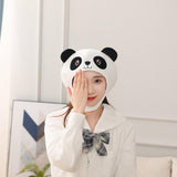 Maxbell Cute Short Plush Panda Hat Funny Novelty Hood for Cosplay Party Dress up