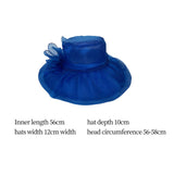 Maxbell Organza Hat Tea Party Hat Sun Hat Derby Hat for Camping Blue