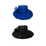 Maxbell Organza Hat Tea Party Hat Sun Hat Derby Hat for Camping Blue