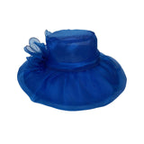 Maxbell Organza Hat Tea Party Hat Sun Hat Derby Hat for Camping Blue