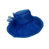 Maxbell Organza Hat Tea Party Hat Sun Hat Derby Hat for Camping Blue