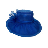 Maxbell Organza Hat Tea Party Hat Sun Hat Derby Hat for Camping Blue