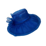 Maxbell Organza Hat Tea Party Hat Sun Hat Derby Hat for Camping Blue