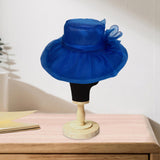 Maxbell Organza Hat Tea Party Hat Sun Hat Derby Hat for Camping Blue