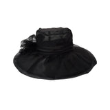 Maxbell Organza Hat Tea Party Hat Sun Hat Derby Hat for Camping Black