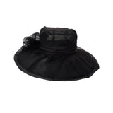 Maxbell Organza Hat Tea Party Hat Sun Hat Derby Hat for Camping Black