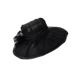 Maxbell Organza Hat Tea Party Hat Sun Hat Derby Hat for Camping Black