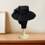 Maxbell Organza Hat Tea Party Hat Sun Hat Derby Hat for Camping Black