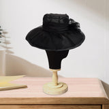 Maxbell Organza Hat Tea Party Hat Sun Hat Derby Hat for Camping Black