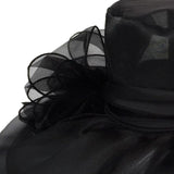 Maxbell Organza Hat Tea Party Hat Sun Hat Derby Hat for Camping Black