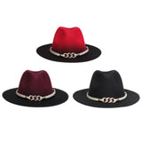 Maxbell Fashion Fedora Hat Cowgirl Trilby Hat Jazz Hat Performance Supplies Party Red and Black