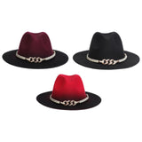 Maxbell Fashion Fedora Hat Cowgirl Trilby Hat Jazz Hat Performance Supplies Party Red and Black