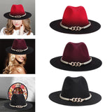 Maxbell Fashion Fedora Hat Cowgirl Trilby Hat Jazz Hat Performance Supplies Party Red and Black