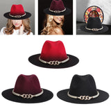 Maxbell Fashion Fedora Hat Cowgirl Trilby Hat Jazz Hat Performance Supplies Party Red and Black