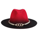 Maxbell Fashion Fedora Hat Cowgirl Trilby Hat Jazz Hat Performance Supplies Party Red and Black