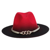 Maxbell Fashion Fedora Hat Cowgirl Trilby Hat Jazz Hat Performance Supplies Party Red and Black