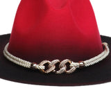 Maxbell Fashion Fedora Hat Cowgirl Trilby Hat Jazz Hat Performance Supplies Party Red and Black