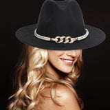 Maxbell Fashion Fedora Hat Cowgirl Trilby Hat Jazz Hat Performance Supplies Party Black and Multicolor
