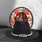 Maxbell Fashion Fedora Hat Cowgirl Trilby Hat Jazz Hat Performance Supplies Party Black and Multicolor