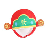 Maxbell God of Wealth Plush Hat Traditional Chinese Photo Prop for Cosplay Festival