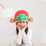 Maxbell God of Wealth Plush Hat Traditional Chinese Photo Prop for Cosplay Festival