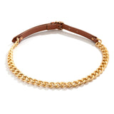 Maxbell Women Waist Belt Metal Chain PU Leather for Boys Girls Club Bar Cosplay Brown