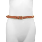 Maxbell Women Waist Belt Metal Chain PU Leather for Boys Girls Club Bar Cosplay Brown