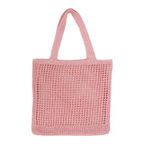 Maxbell Womens Crochet Shoulder Bag Hollow Shopping Bags Handbag Purse Travel Bag Pink