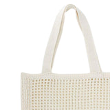 Maxbell Womens Crochet Shoulder Bag Hollow Shopping Bags Handbag Purse Travel Bag Beige