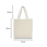Maxbell Womens Crochet Shoulder Bag Hollow Shopping Bags Handbag Purse Travel Bag Beige