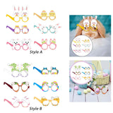 Maxbell 6 Pieces Easter Glasses Frame Easter Bunny Ears Eggs Eyeglasses Photo Prop Style A