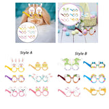 Maxbell 6 Pieces Easter Glasses Frame Easter Bunny Ears Eggs Eyeglasses Photo Prop Style A