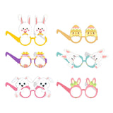 Maxbell 6 Pieces Easter Glasses Frame Easter Bunny Ears Eggs Eyeglasses Photo Prop Style A