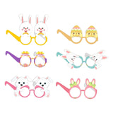 Maxbell 6 Pieces Easter Glasses Frame Easter Bunny Ears Eggs Eyeglasses Photo Prop Style A