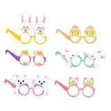 Maxbell 6 Pieces Easter Glasses Frame Easter Bunny Ears Eggs Eyeglasses Photo Prop Style A