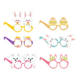 Maxbell 6 Pieces Easter Glasses Frame Easter Bunny Ears Eggs Eyeglasses Photo Prop Style A