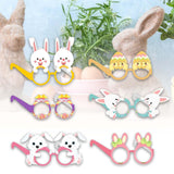 Maxbell 6 Pieces Easter Glasses Frame Easter Bunny Ears Eggs Eyeglasses Photo Prop Style A