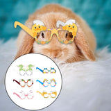 Maxbell 6 Pieces Easter Glasses Frame Easter Bunny Ears Eggs Eyeglasses Photo Prop Style B