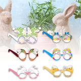 Maxbell 6 Pieces Easter Glasses Frame Easter Bunny Ears Eggs Eyeglasses Photo Prop Style B