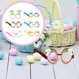 Maxbell 6 Pieces Easter Glasses Frame Easter Bunny Ears Eggs Eyeglasses Photo Prop Style B