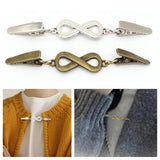 Maxbell Fashionable Clip Fastener Brooch Cloak Clasps for Neckerchief Women Dresses Argent