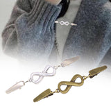 Maxbell Fashionable Clip Fastener Brooch Cloak Clasps for Neckerchief Women Dresses Argent