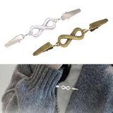 Maxbell Fashionable Clip Fastener Brooch Cloak Clasps for Neckerchief Women Dresses Argent