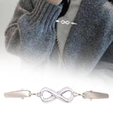 Maxbell Fashionable Clip Fastener Brooch Cloak Clasps for Neckerchief Women Dresses Argent
